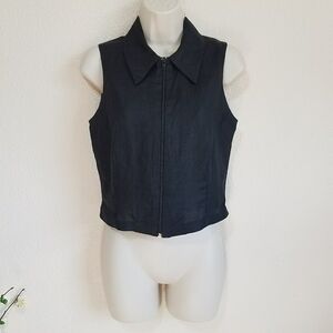 Collette Dinnigan Linen Cropped Tank